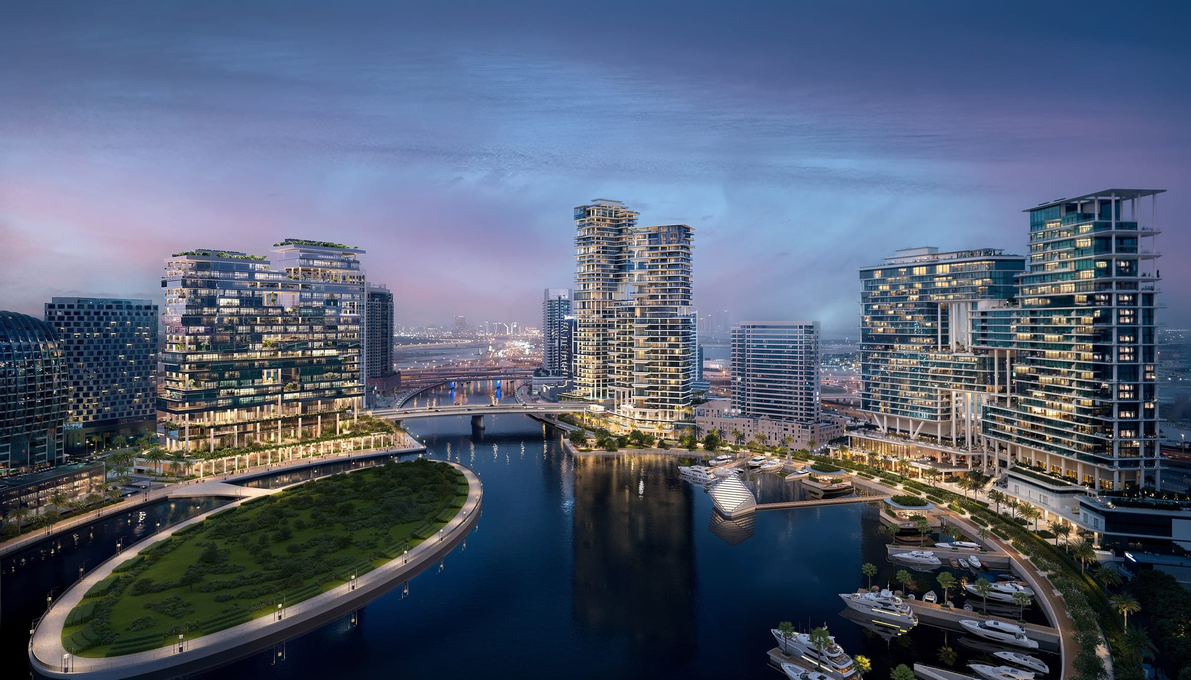 Business Bay — Canal-side towers, rental-led, next to Downtown